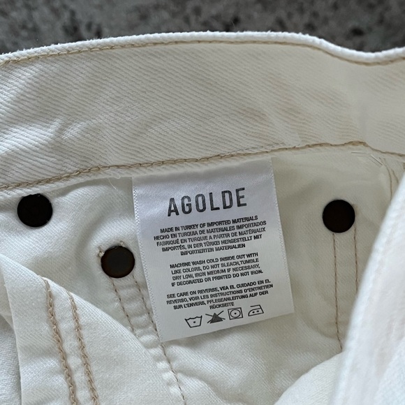 Agolde Sz 24 30" Criss Cross Wide Leg Upsized Jean in Off White Relay - Picture 11 of 14